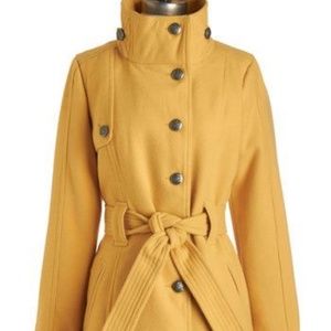 Women's yellow pea coat